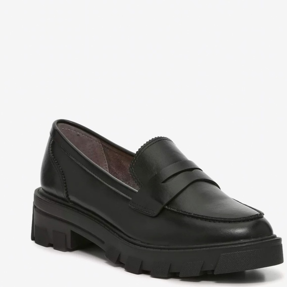 Black Crown Vintage Lane Chunky Loafers. Lug Sole. Size 8W. - Picture 1 of 8